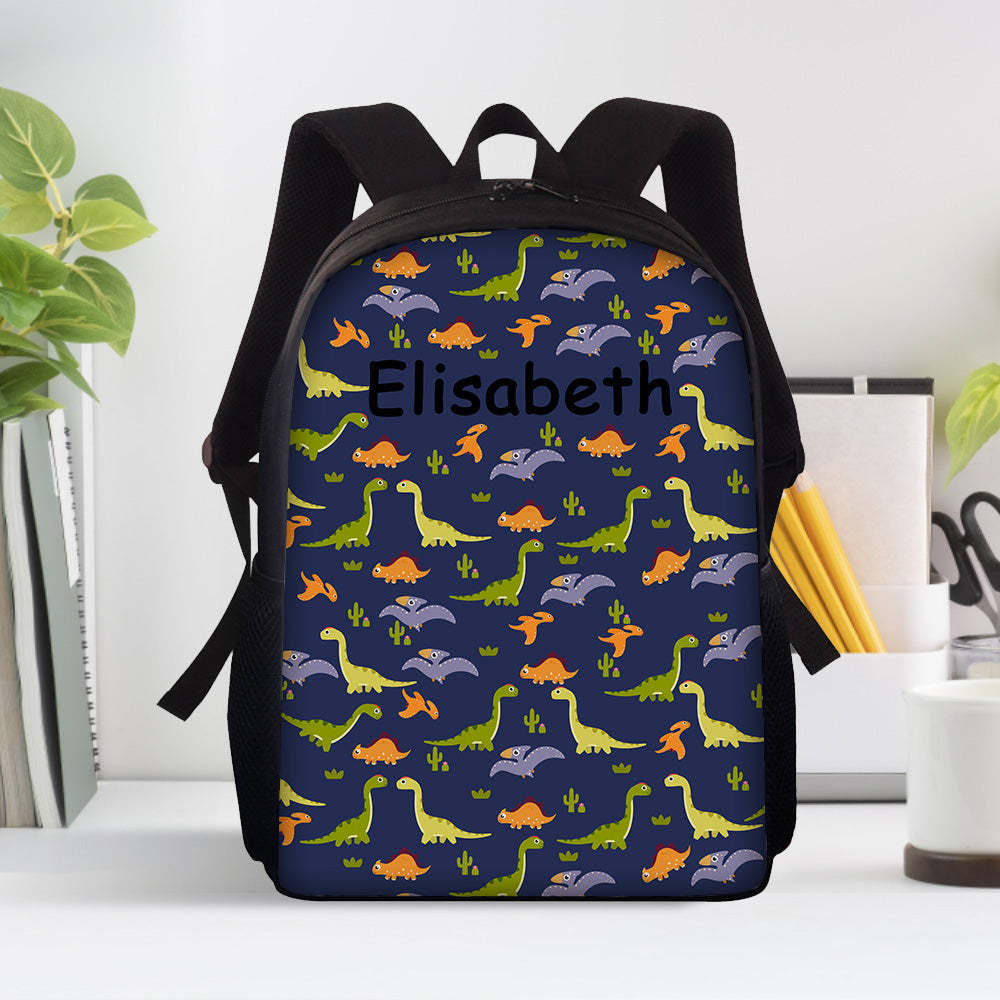 Custom Name Backpack Personalised Dinosaur School Bag for Boys Girls - Get Photo Blanket