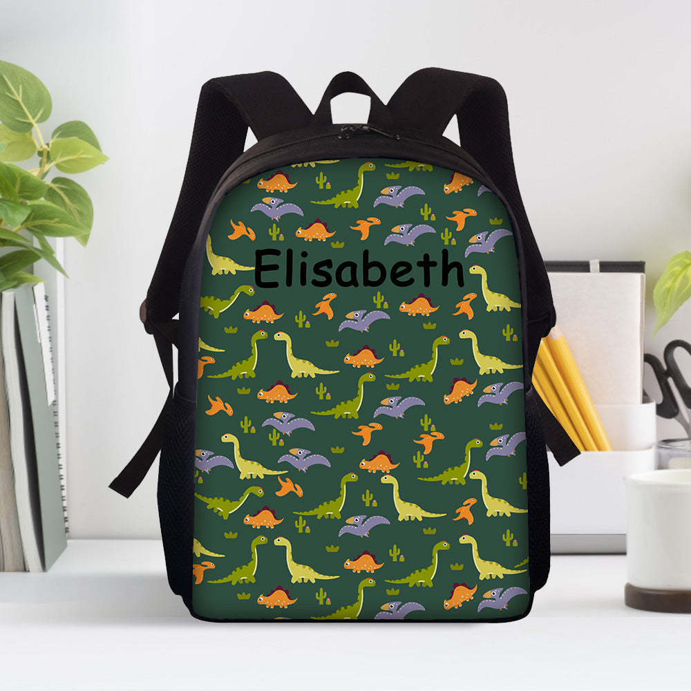 Custom Name Backpack Personalised Dinosaur School Bag for Boys Girls - Get Photo Blanket