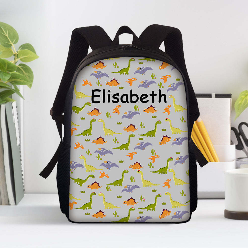 Custom Name Backpack Personalised Dinosaur School Bag for Boys Girls - Get Photo Blanket