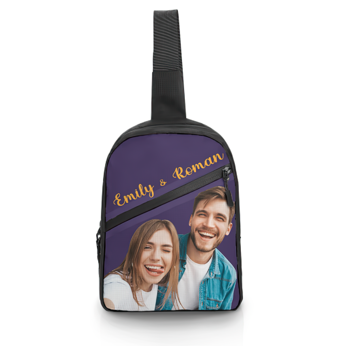 Custom Photo Functional Men Chest Bag Streetwear Bag Personalized Text Women Black Belt Bag Shoulder Crossbody Bag - Get Photo Blanket