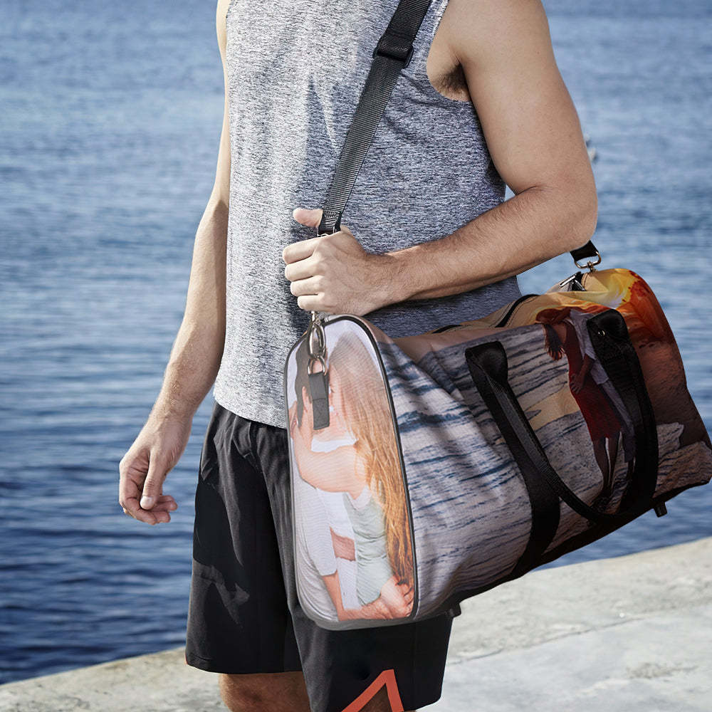 Custom Duffle Bag Personalized Photo Weekender Bags Large Capacity Gym Bag - Get Photo Blanket
