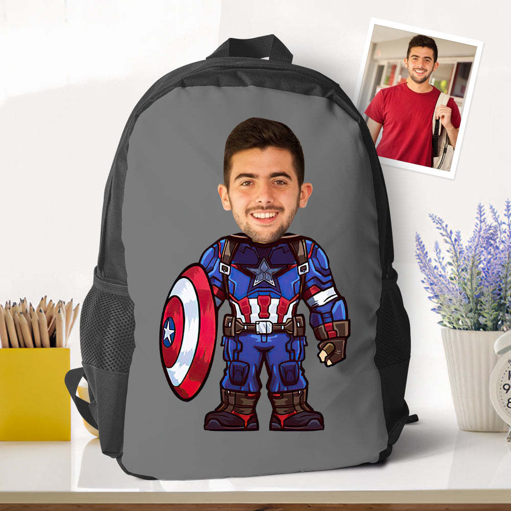 Customizable Unique Captain Amarican Minime Backpacks Back To School Gifts For Kids Boys Gifts - Get Photo Blanket