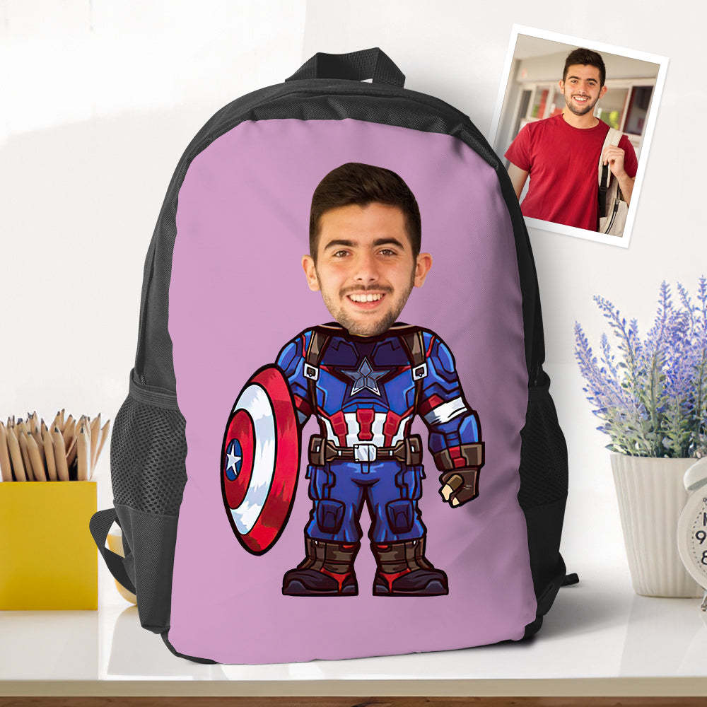 Customizable Unique Captain Amarican Minime Backpacks Back To School Gifts For Kids Boys Gifts - Get Photo Blanket