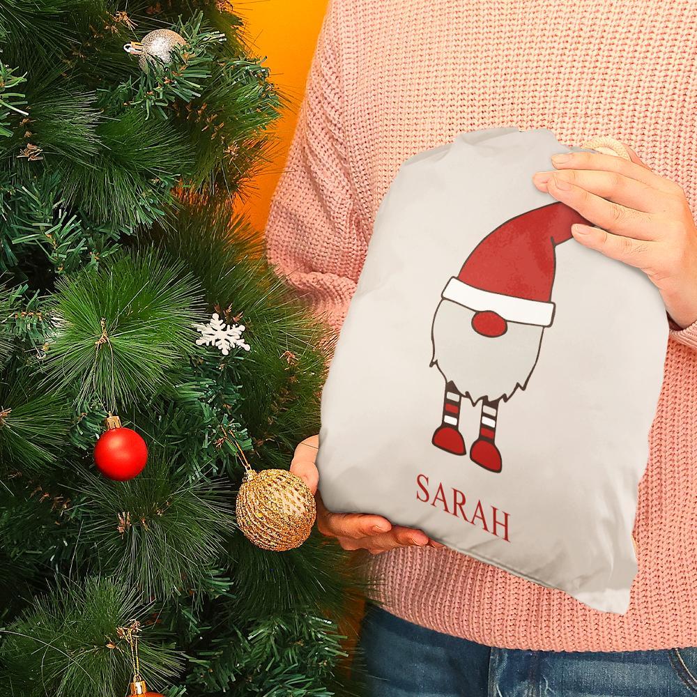 Custom Engraved Bag Santa Drawstring Bag Christmas Sack Gift Bag - Get Photo Blanket