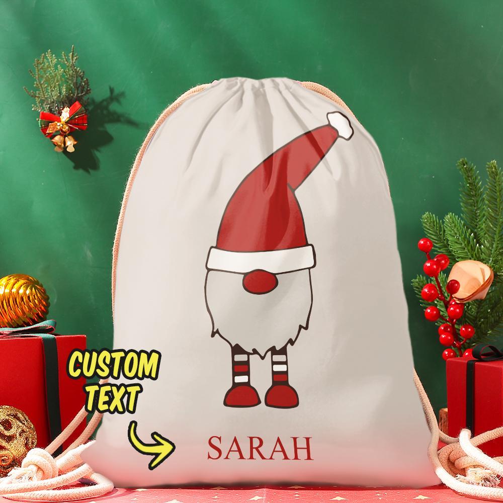 Custom Engraved Bag Santa Drawstring Bag Christmas Sack Gift Bag - Get Photo Blanket
