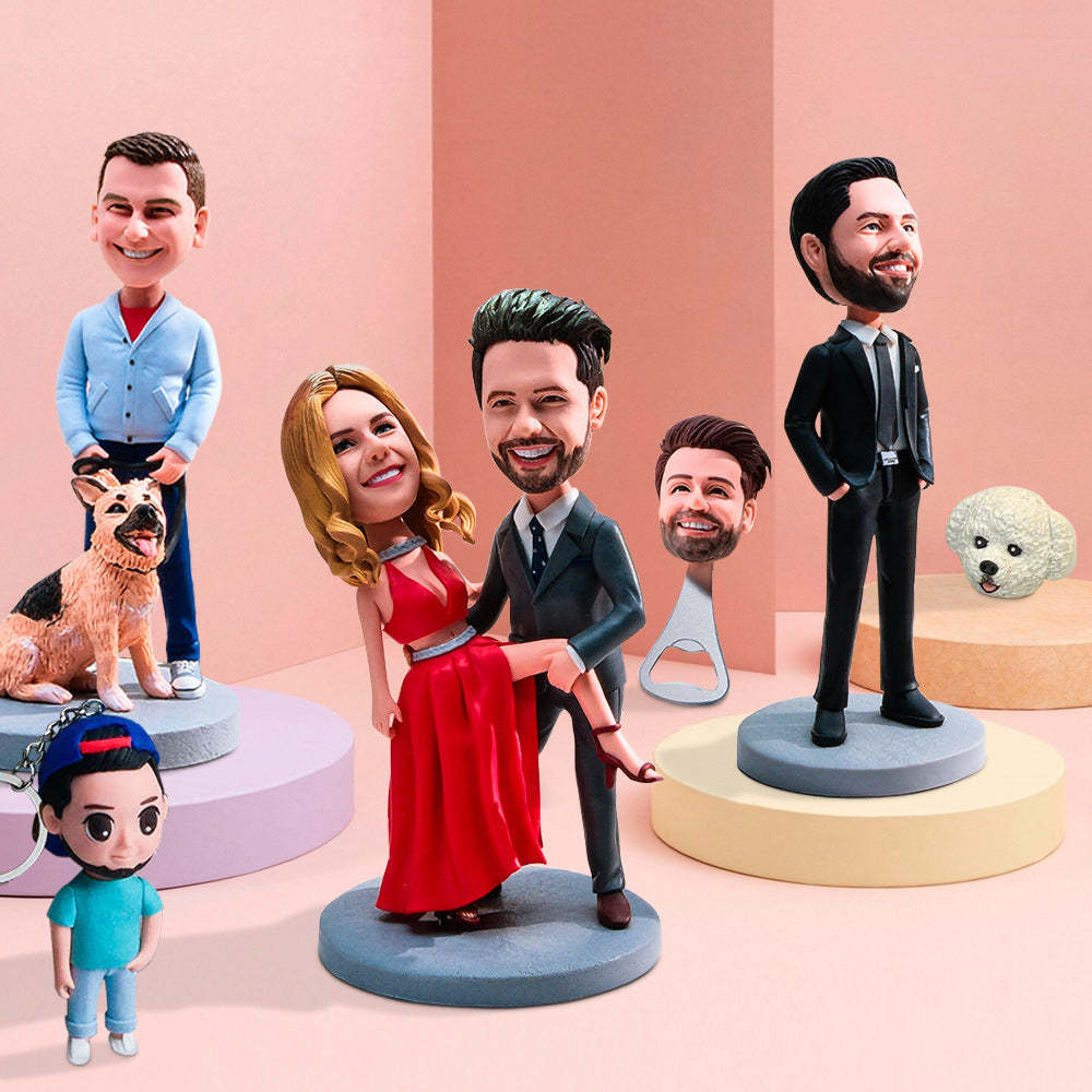 Featured Customization Photo Keychain/Refrigerator Magnet/Bottle Opener/Bobblehead Gift For Him - Get Photo Blanket