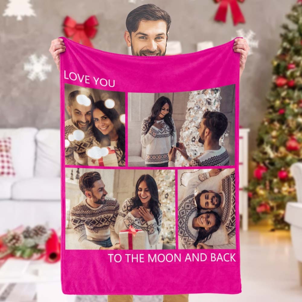 Christmas Gifts Anniversary Gift Personalized Couple Photo Blanket Custom Photo Blanket Best Gift For Her