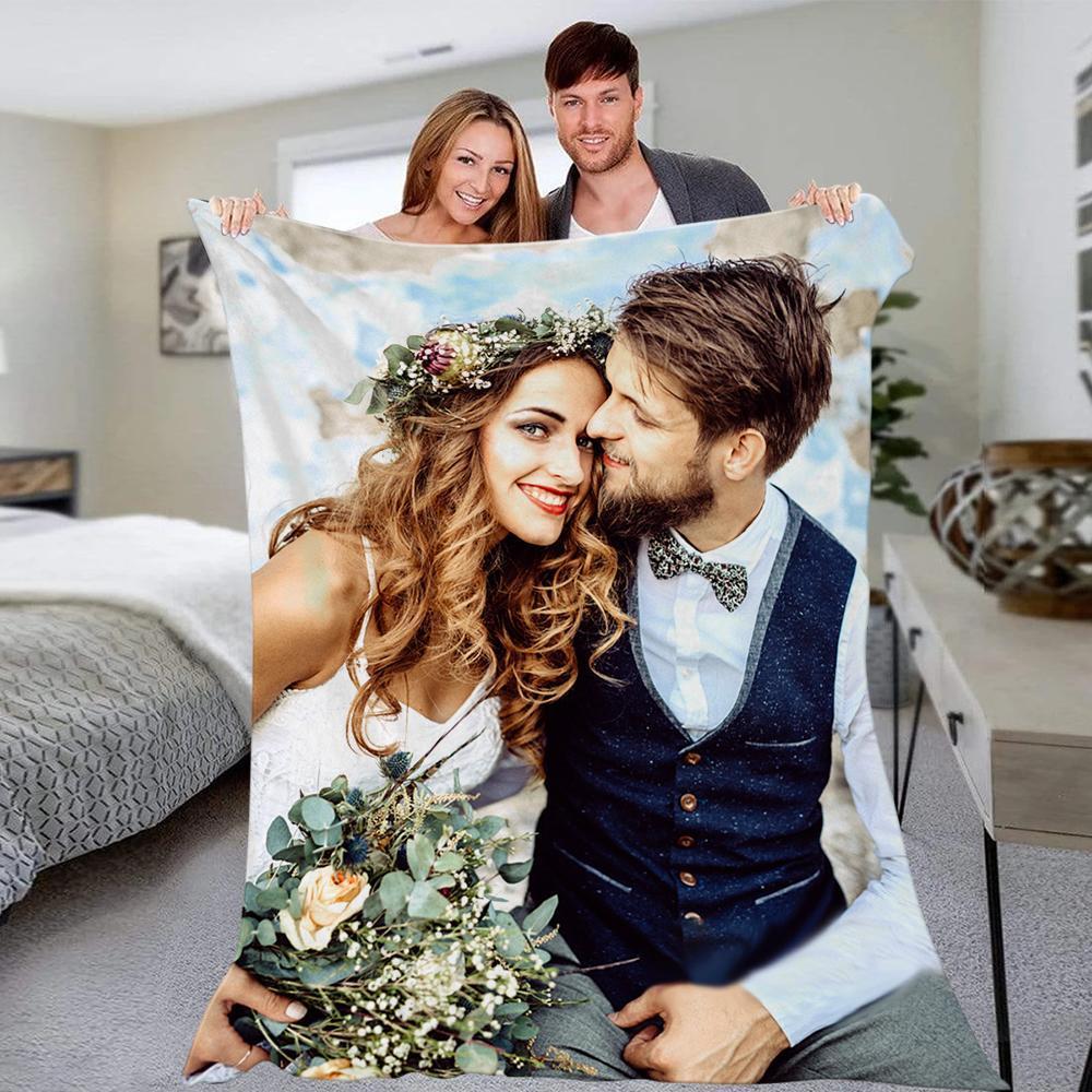Anniversary Gift Personalized Photo Blanket Couple Blanket Wedding Picture Custom Blanket Best Gift For Her