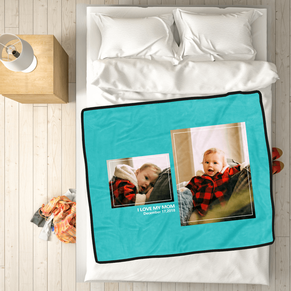 Personalized Memory Blankets Custom Photo Blankets For Kids Picture On A Blanket With 2 Photos
