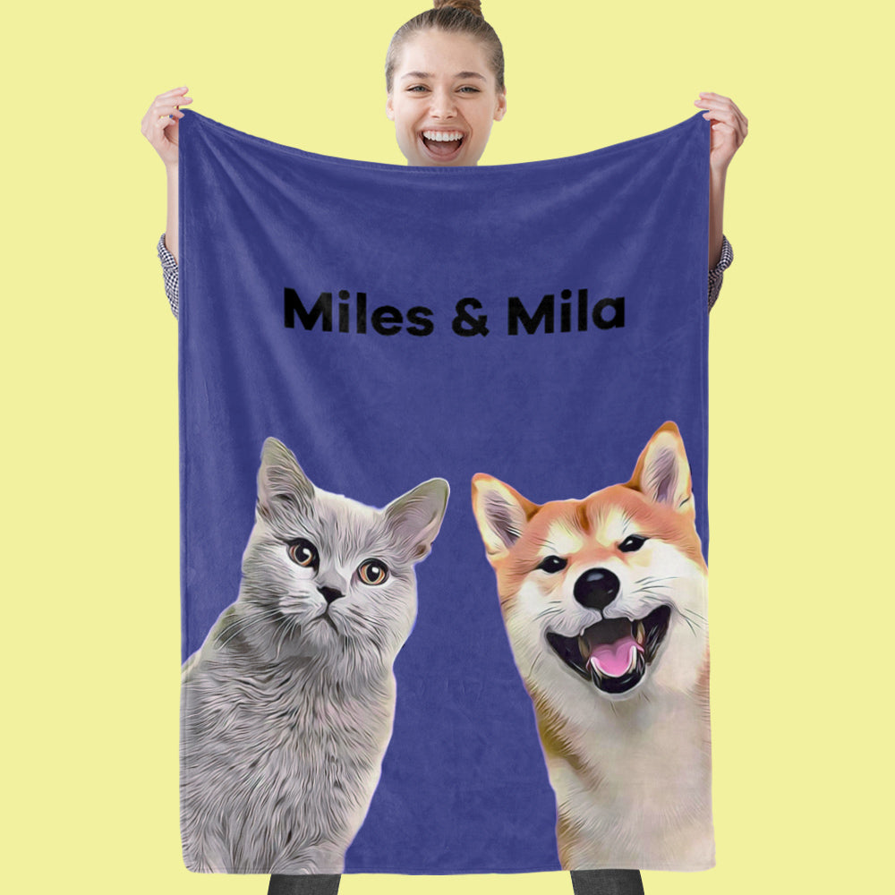 Custom Pet Blanket Personalized Photo Blanket Pet Picture Blanket Gifts For Pet Lovers Pets Art Portrait Pet Sympathy Gifts