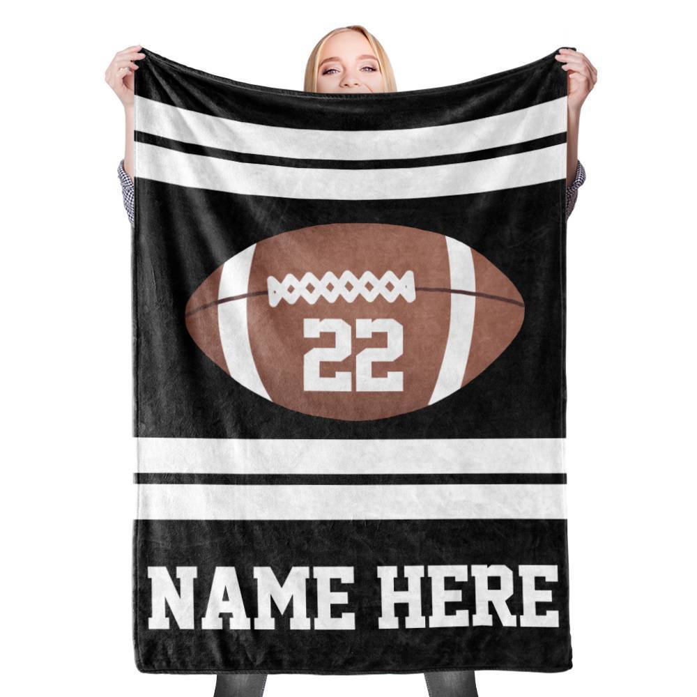 Custom Baby Blanket with Name Football Stroller Blanket Custom Swaddle Blanket Personalized Swaddle Blankets
