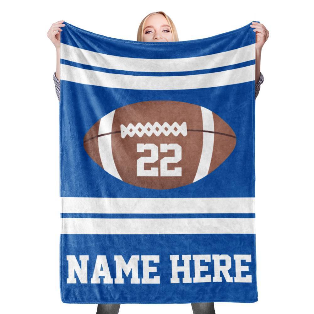 Custom Baby Blanket with Name Football Stroller Blanket Custom Swaddle Blanket Personalized Swaddle Blankets