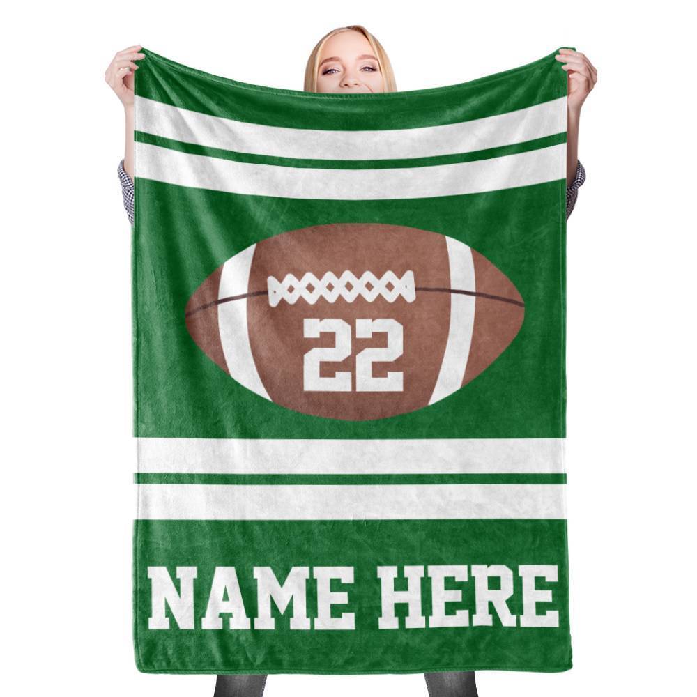 Custom Baby Blanket with Name Football Stroller Blanket Custom Swaddle Blanket Personalized Swaddle Blankets