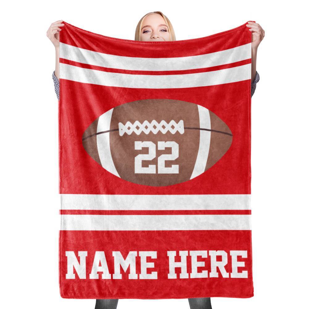Custom Baby Blanket with Name Football Stroller Blanket Custom Swaddle Blanket Personalized Swaddle Blankets