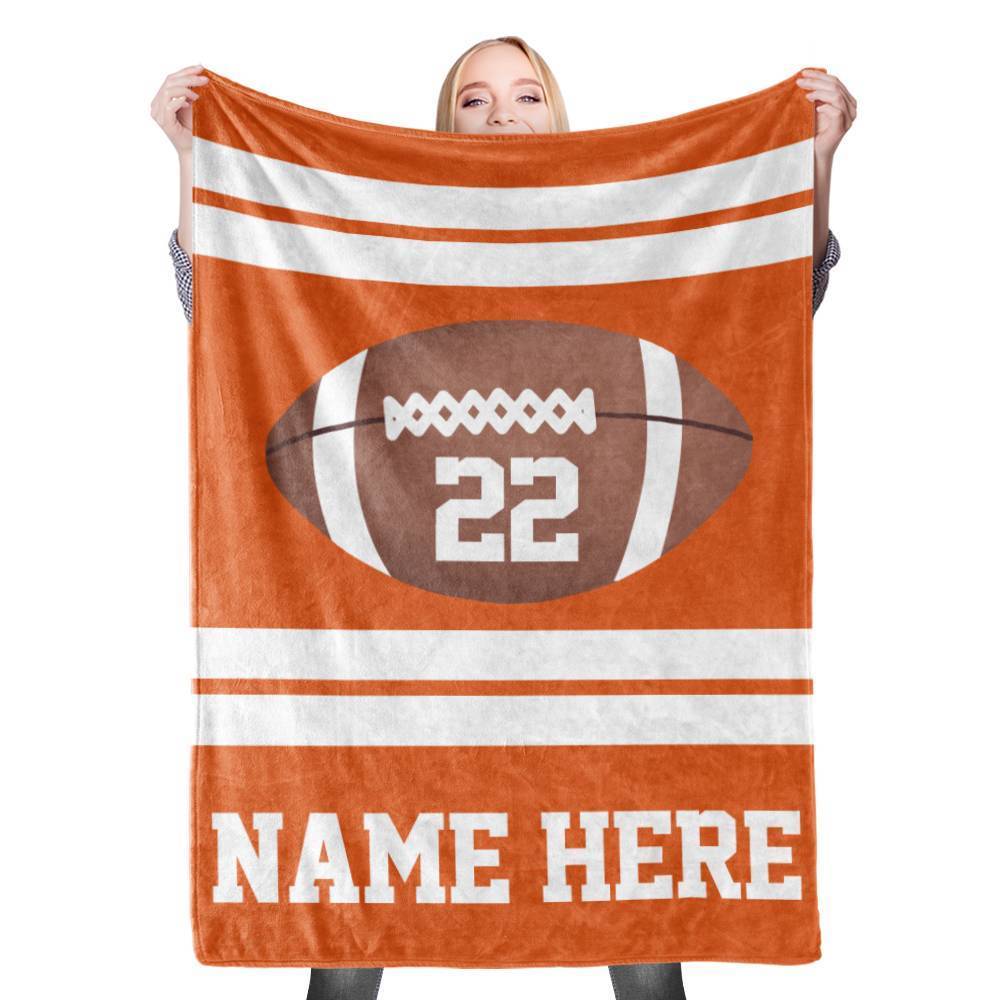 Custom Baby Blanket with Name Football Stroller Blanket Custom Swaddle Blanket Personalized Swaddle Blankets