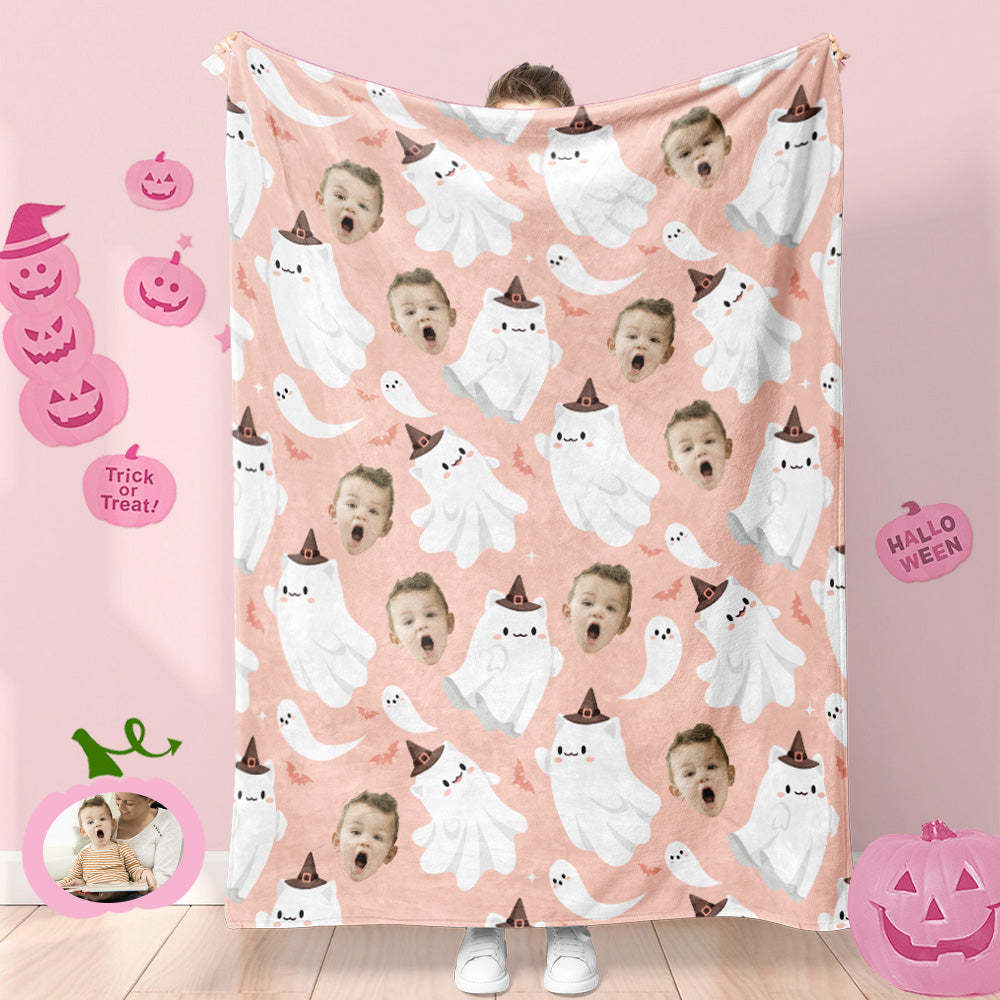 Custom Photo Blanket Halloween Decorative Hat Ghost Blanket For Kids - Get Photo Blanket