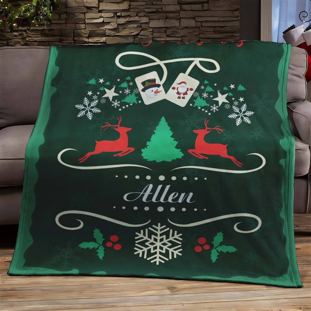 Custom Merry Christmas Text Blanket Unique Gift For Loved One - Get Photo Blanket