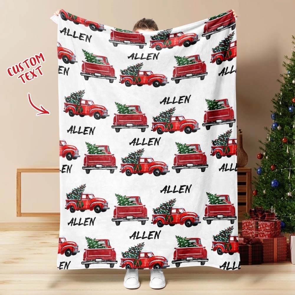 Custom Text Santa Gifts Car Christmas Blanket Unique Gift For Kids - Get Photo Blanket