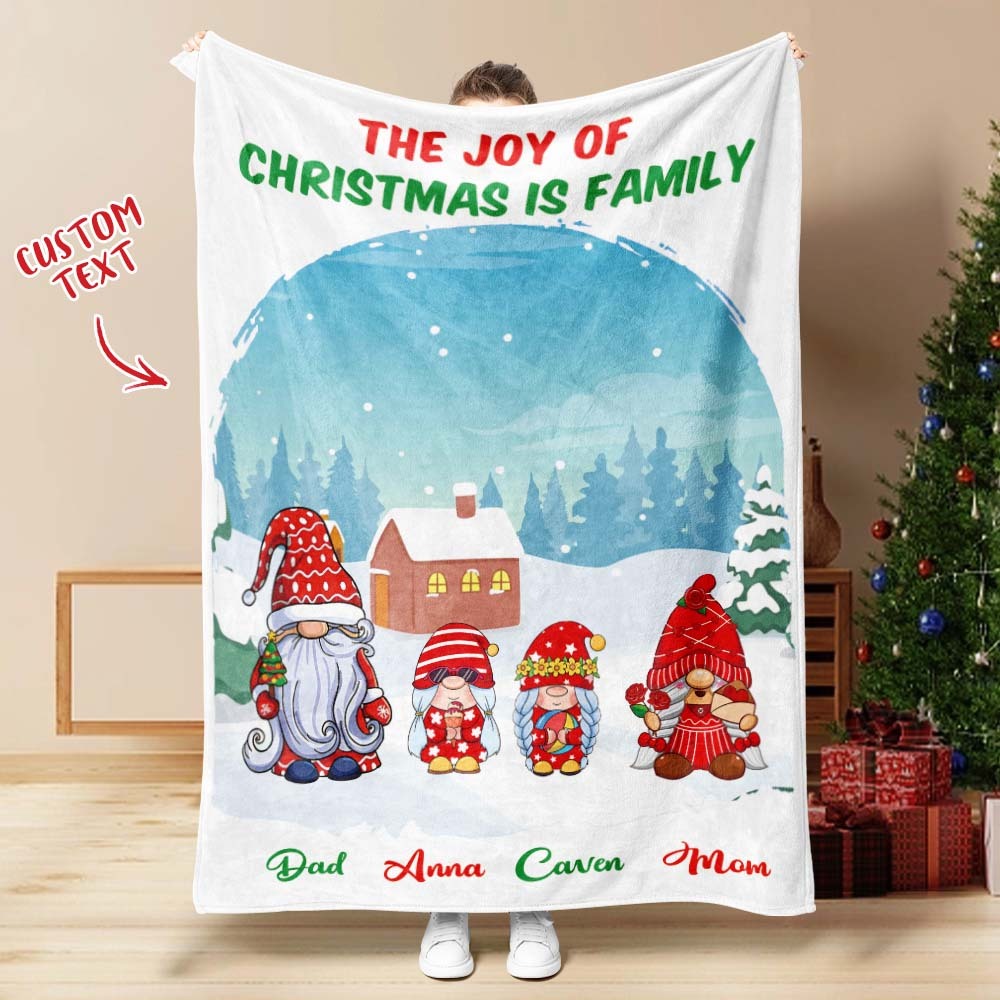Personalized Gnome Blanket Custom Name Background Blanket Christmas Gifts - Get Photo Blanket