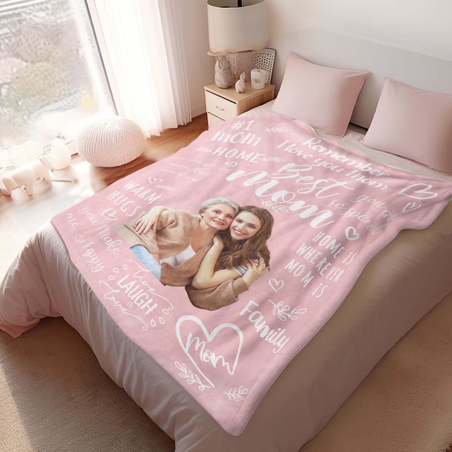 Personalized Photo Mom Theme Blanket Remember I Love You Mom Mother's Day Gift For Mom - Get Photo Blanket