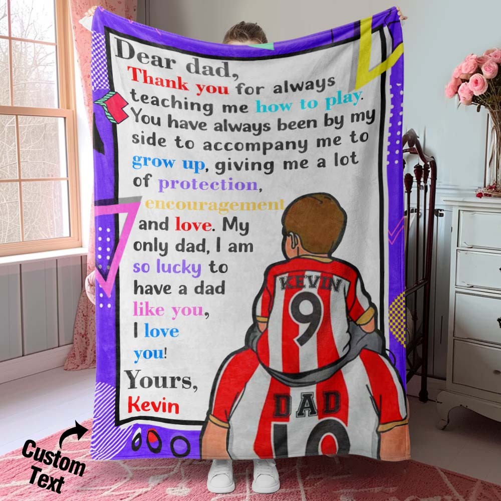 Personalized Name Blanket Letter for Dad from Son Birthday Gift for Father - Get Photo Blanket