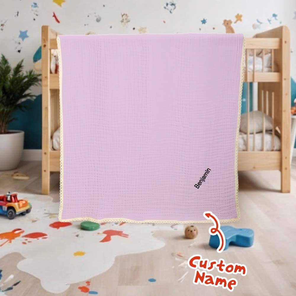 Personalized Lace Blanket with Embroidered Name Gift for Baby - Get Photo Blanket
