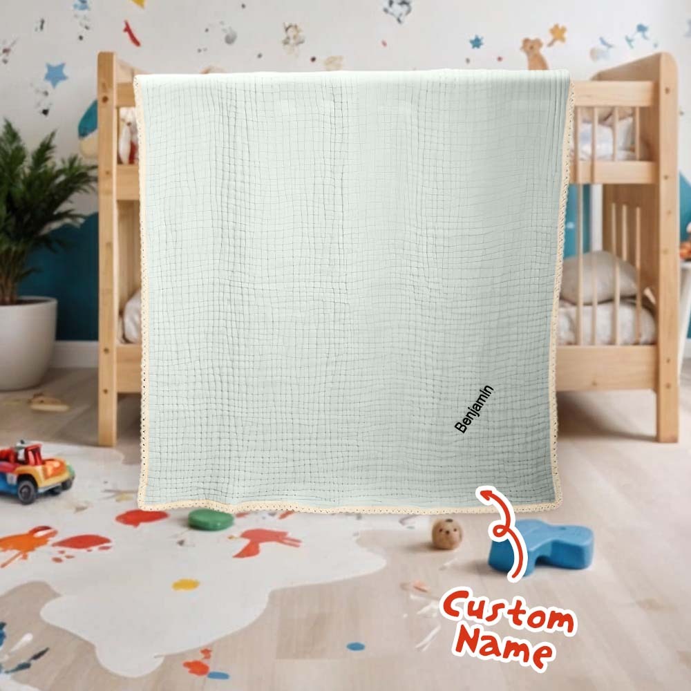 Personalized Lace Blanket with Embroidered Name Gift for Baby - Get Photo Blanket
