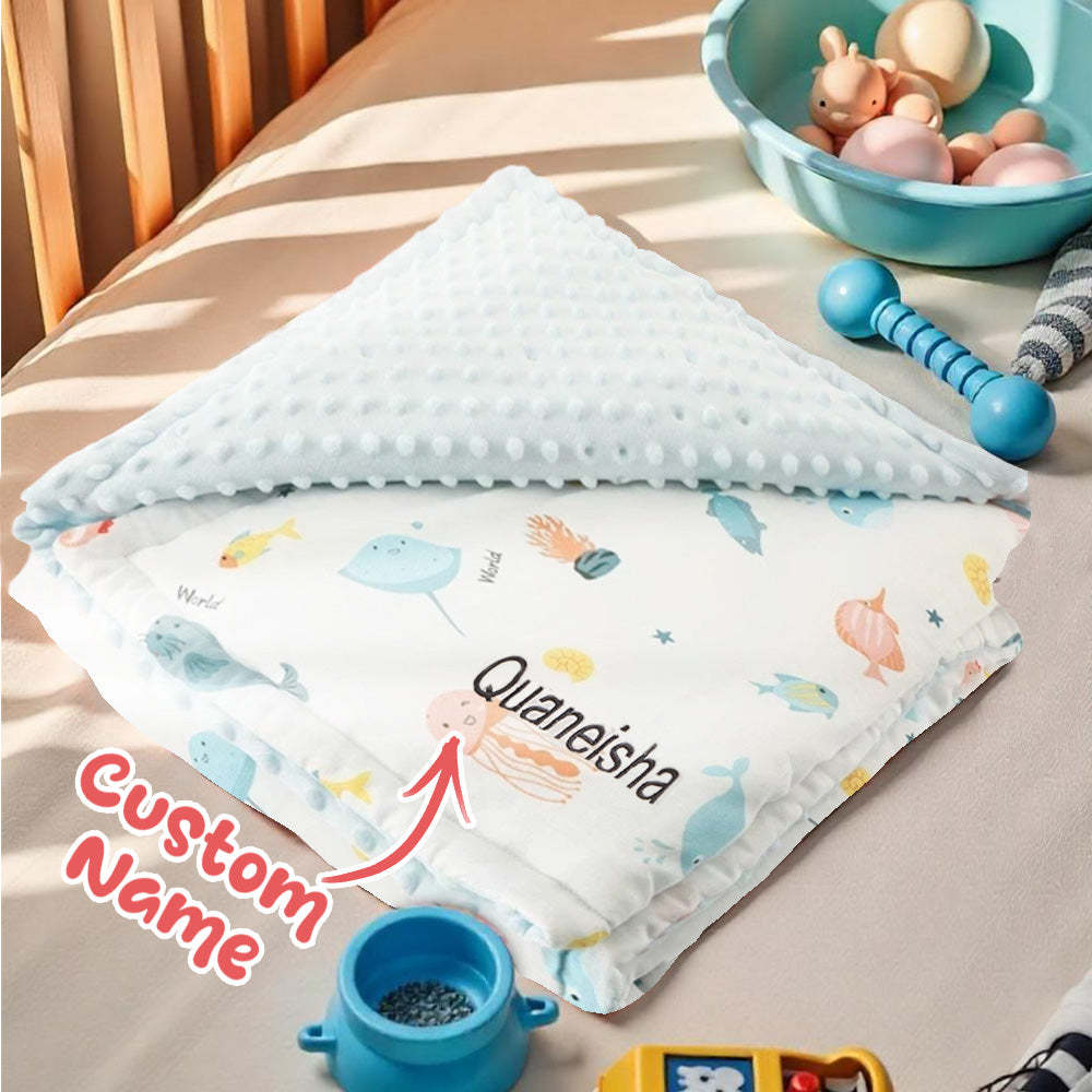 Personalized Baby Blanket Custom Baby Blanket with Embroidered Name Gift for Baby - Get Photo Blanket