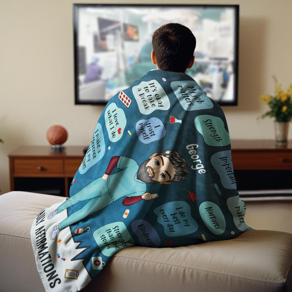 Custom Blanket Nurse Daily Affirmation - Gift For Nurse