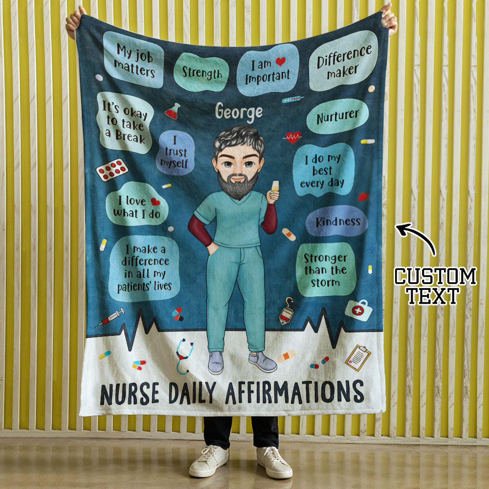 Custom Blanket Nurse Daily Affirmation - Gift For Nurse