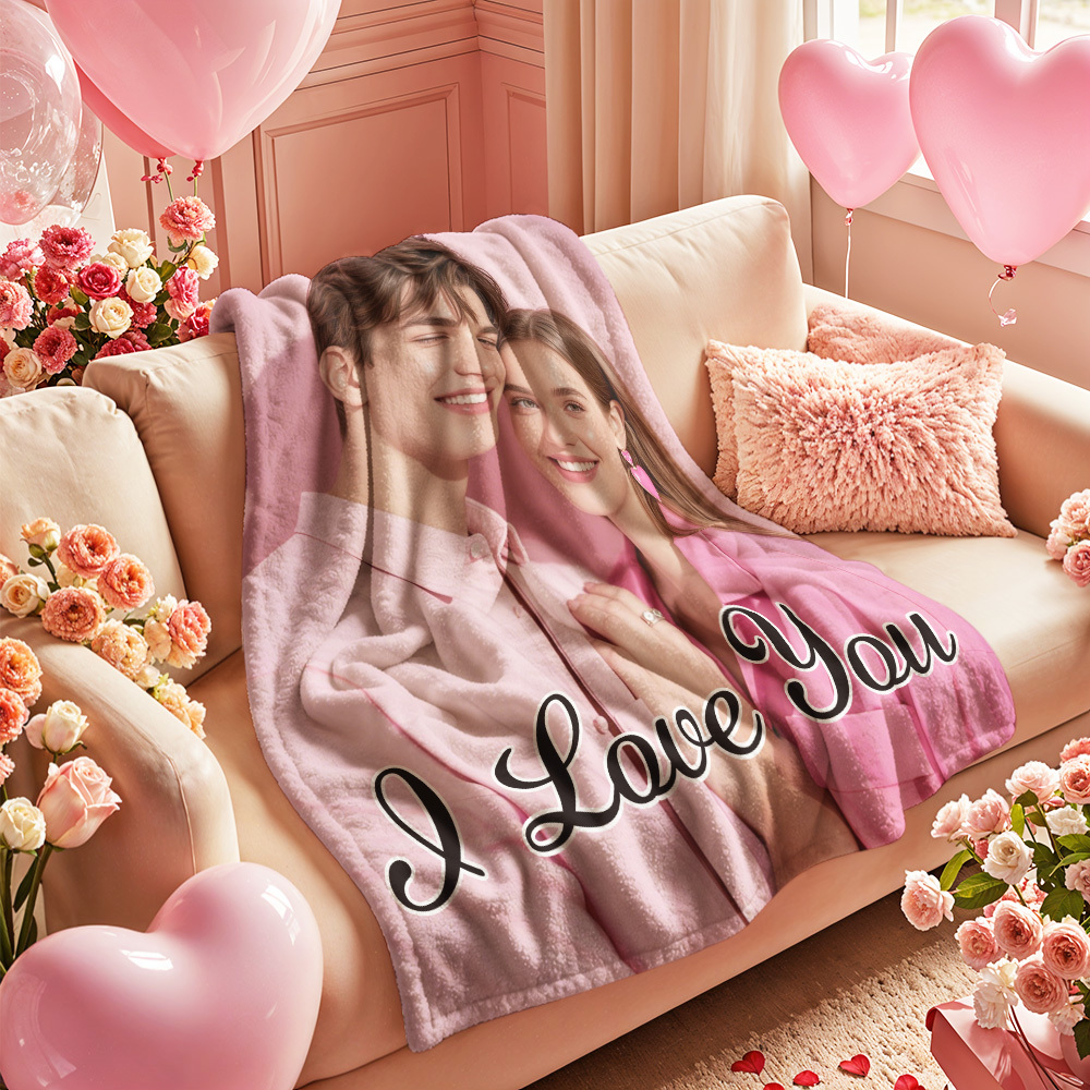 Custom Photo Blanket Collage Personalized Multiple Photos with Text Blanket