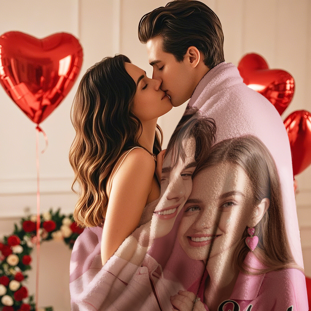 Custom Photo Blanket Collage Personalized Multiple Photos with Text Blanket