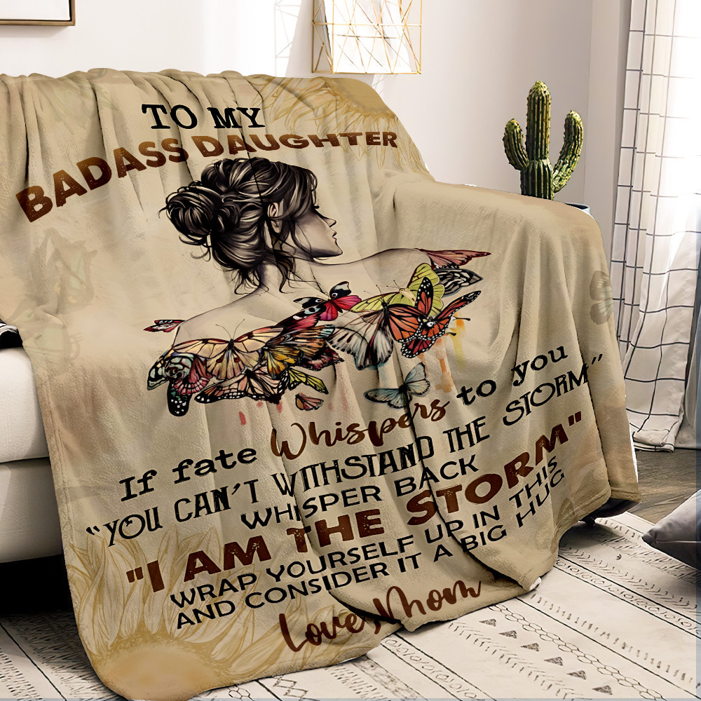 Custom Blanket With Name To My Daughter - Premium Blanket - Get Photo Blanket