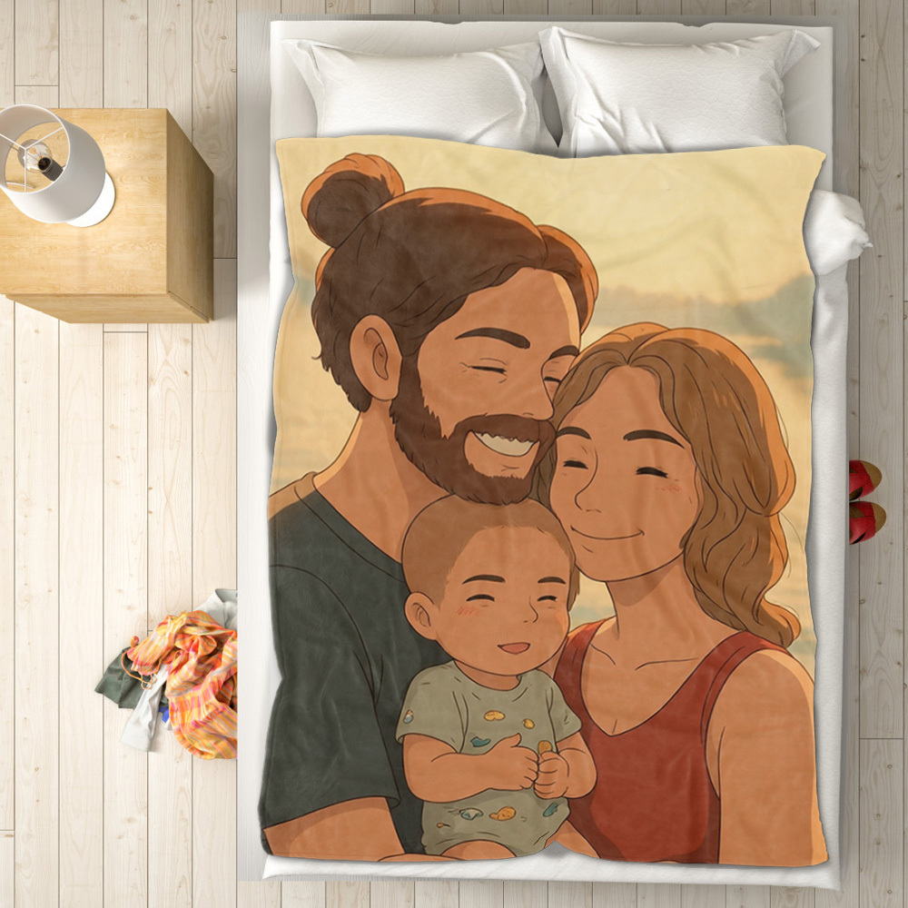 Custom Blanket Ghibli Style Mother's Day Gift