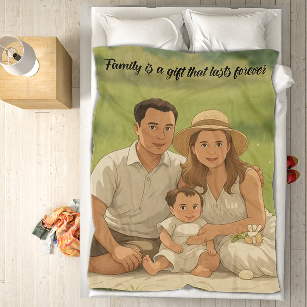 Custom Blanket Ghibli Style Mother's Day Gift