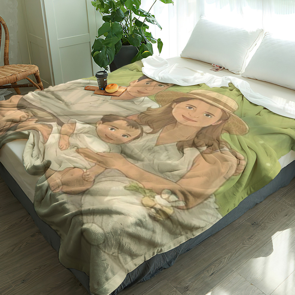 Custom Blanket Ghibli Style Mother's Day Gift