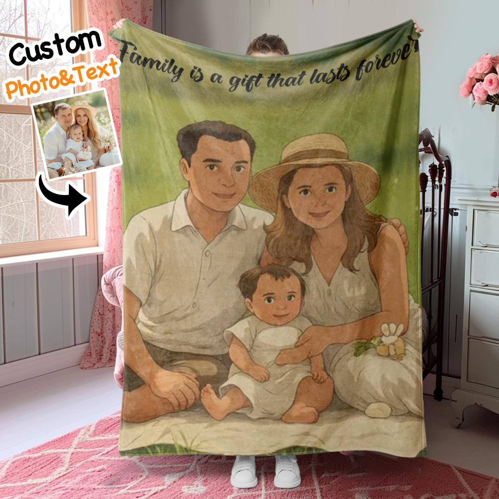 Custom Blanket Ghibli Style Mother's Day Gift
