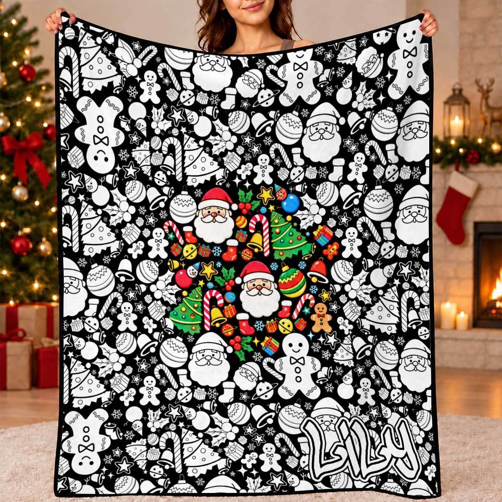 DIY Drawing Blanket (Optional 24-Color Marker Set) Create Your Art Blanket Washable Keepsake Blanket for Kids & Adults