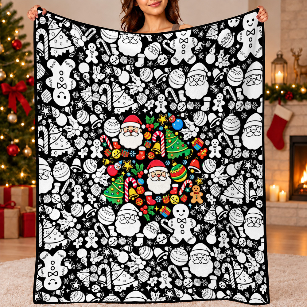 DIY Drawing Blanket (Optional 24-Color Marker Set) Create Your Art Blanket Washable Keepsake Blanket for Kids & Adults