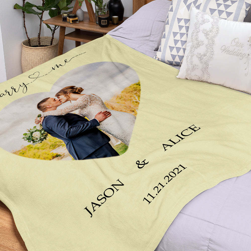 Custom Wedding Blanket Personalized Wedding Gift Proposed Blanket