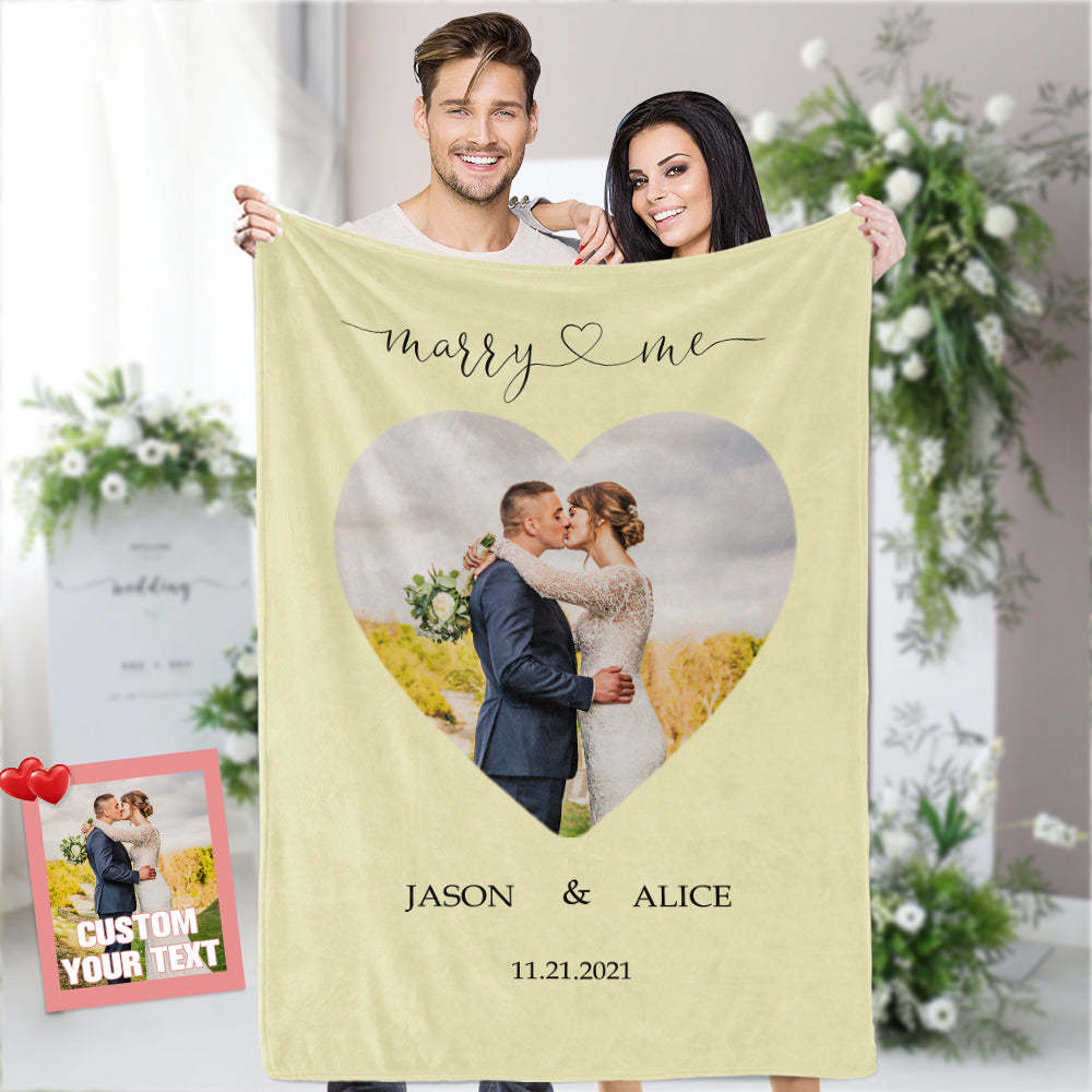 Custom Wedding Blanket Personalized Wedding Gift Proposed Blanket