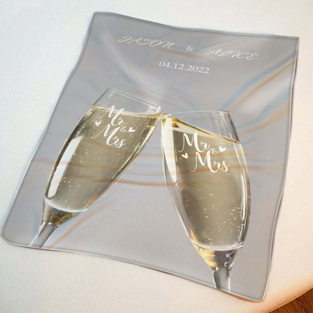 Custom Photo Blanket Personalized Blanket Gift Celebrate Our Wedding