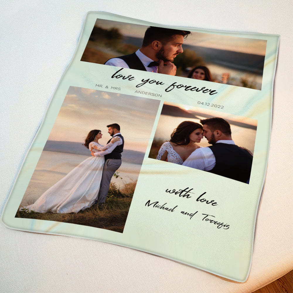 Custom Photo Blanket Personalized Wedding Gift Love You Forever