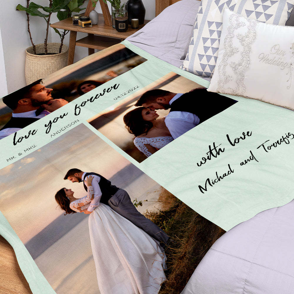 Custom Photo Blanket Personalized Wedding Gift Love You Forever