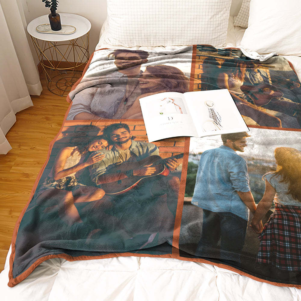 Mother's Day Gifts Custom Photo Blanket Personalized Collage Photo Blanket Photo Album Blanket
