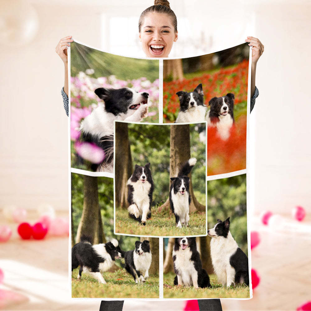 Mother's Day Gifts Custom Photo Blanket Personalized Collage Photo Blanket Photo Album Blanket