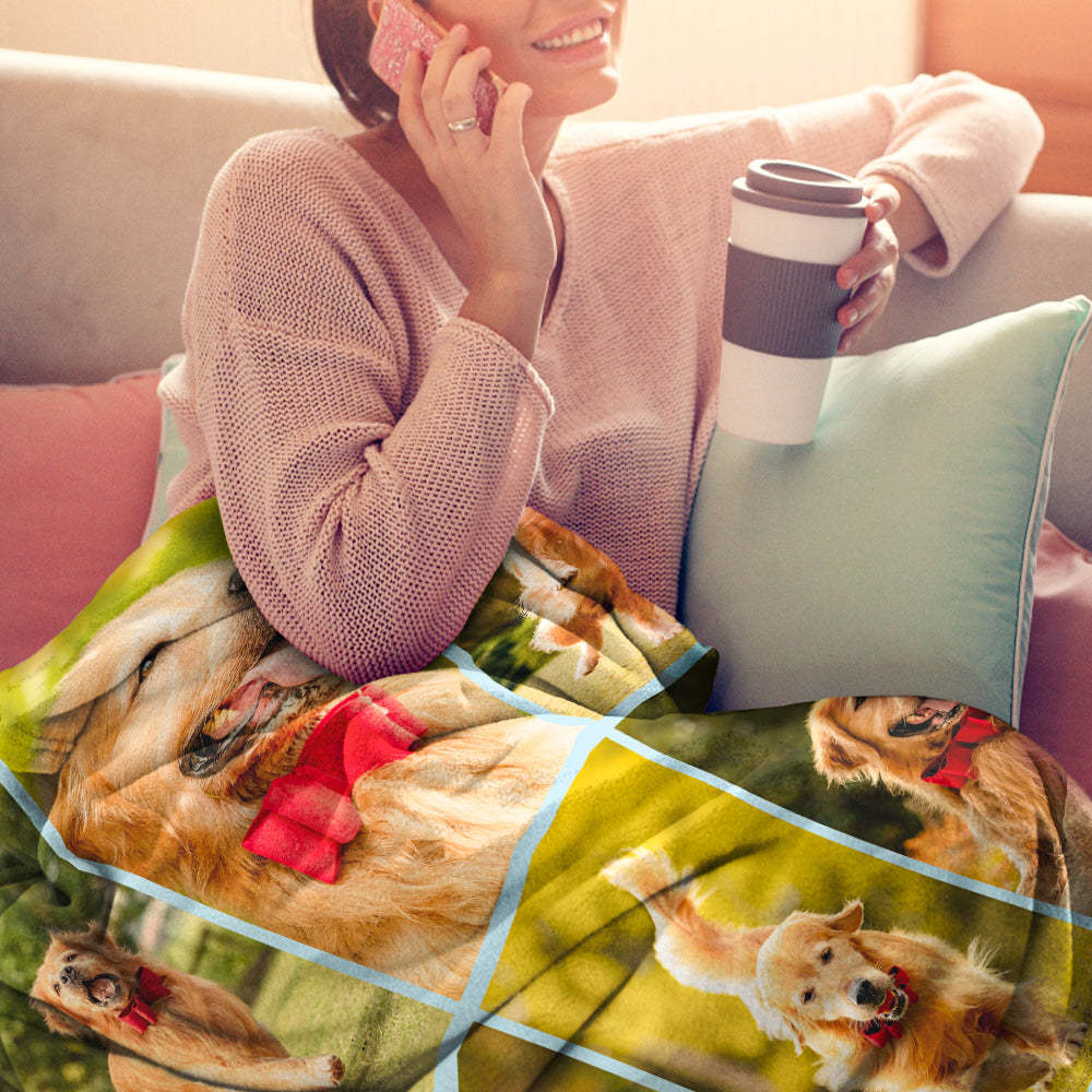 Mother's Day Gifts Custom Photo Blanket Personalized Collage Photo Blanket Photo Album Blanket
