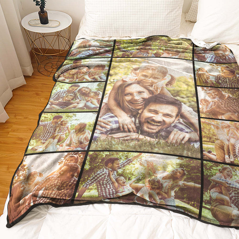 Mother's Day Gifts Custom Photo Blanket Personalized Collage Photo Blanket Photo Album Blanket