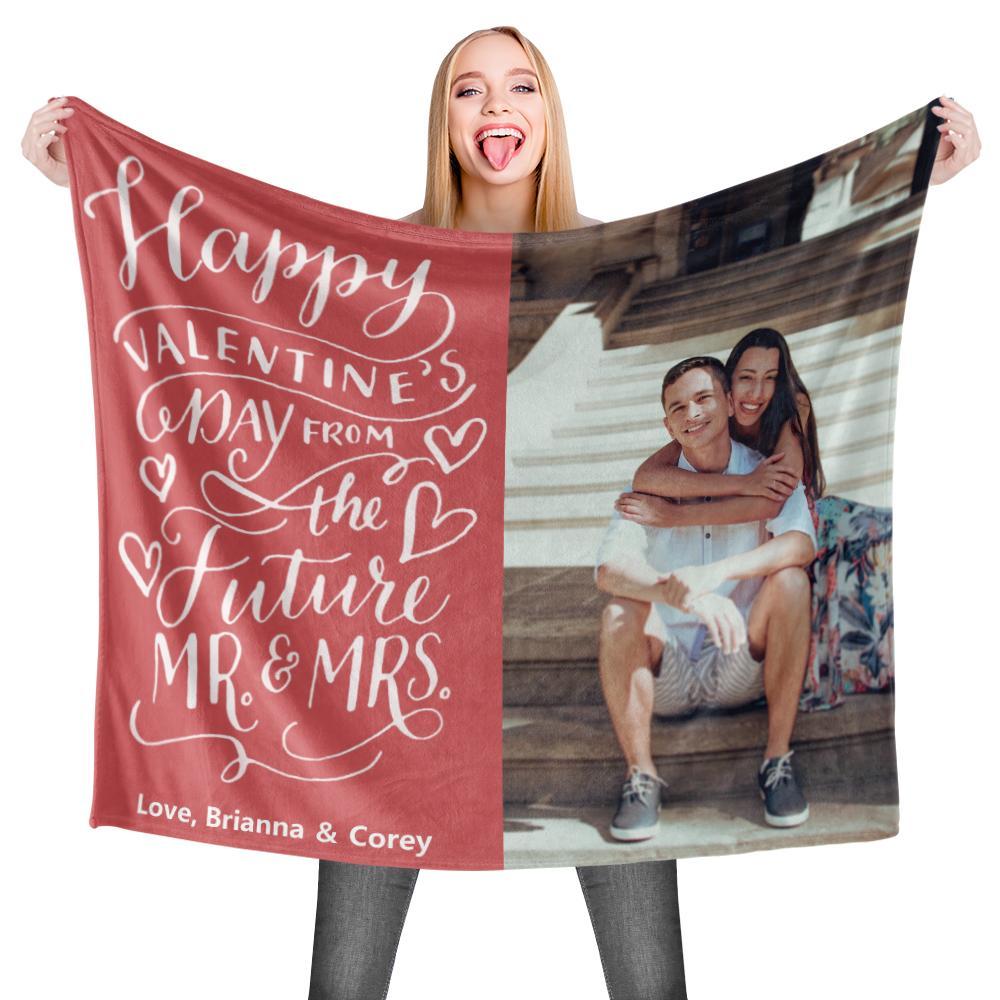 Personalized Custom Blanket Valentine's Blanket Fleece Blanket Happy Valentine's Day