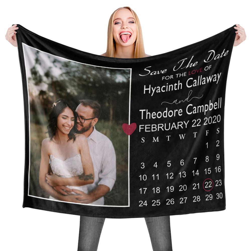 Personalized Custom Blanket Valentine's Calendar Fleece Blanket